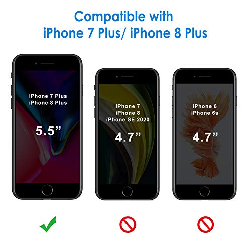 JETech Funda de Silicona Compatible iPhone 7 Plus, iPhone 8 Plus, 5,5", Sedoso-Tacto Suave, Cubierta a Prueba de Golpes con Forro de Microfibra, Negro