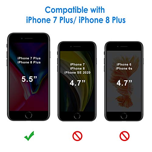 JETech Funda de Silicona Compatible iPhone 7 Plus, iPhone 8 Plus, 5,5", Sedoso-Tacto Suave, Cubierta a Prueba de Golpes con Forro de Microfibra, Negro