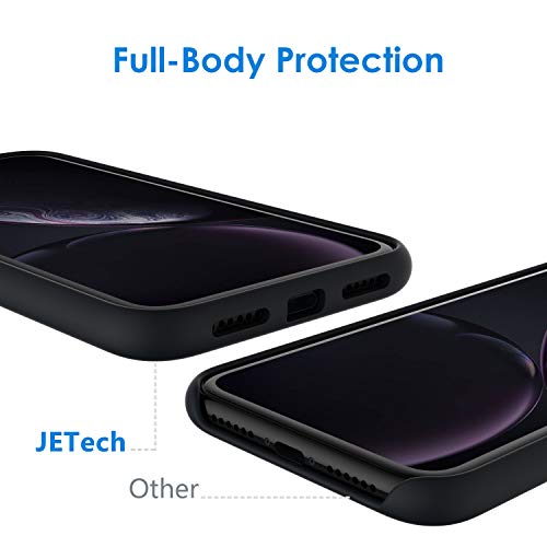JETech Funda de Silicona Compatible iPhone XR, 6,1", Sedoso-Tacto Suave, Cubierta a Prueba de Golpes con Forro de Microfibra, Negro