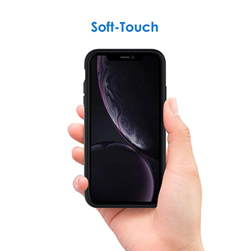 JETech Funda de Silicona Compatible iPhone XR, 6,1", Sedoso-Tacto Suave, Cubierta a Prueba de Golpes con Forro de Microfibra, Negro
