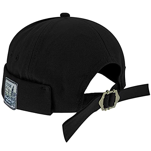 JFAN Gorras de Hombre Gorro Retro Personalizado Gorro de Hip-Hop de Moda Gorro de Tendencia callejera Unisex de Todos los Partidos(A-Negro,56-58cm)