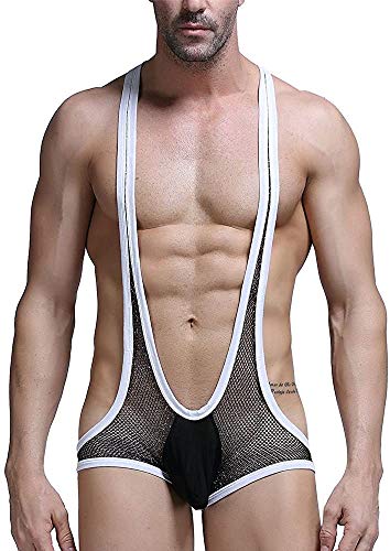 JFAN Tanga Hombre Calzoncillos Hombre Slip Tirantes Disfraz de Mankini de Borat Tanga Traje Bóxer Lencería Body para Hombre