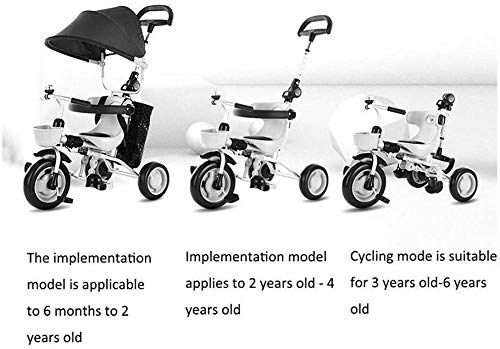 JINHH Carro Triciclo, Portátil Kid Niños De Bicicletas Alquiler Niños Y Seguridad 1/3/2/6 Años del Muchacho Y Coches Comodidad De Los Asientos 3 Color