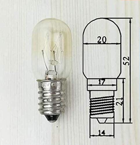 JINYU Pack 6 unidades bombillas nocturna para Lampara de Sal del Himalaya, de rosca SES casquillo E14 chapadas en níquel, T20 15W, 220 V, 230V Bombilla del refrigerador de la máquina de coser 6pcs