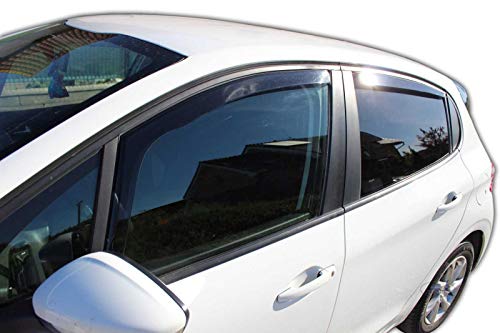 J&J Automotive - Deflectores de viento para Peugeot 208 5 puertas 2012-2019, 4 unidades