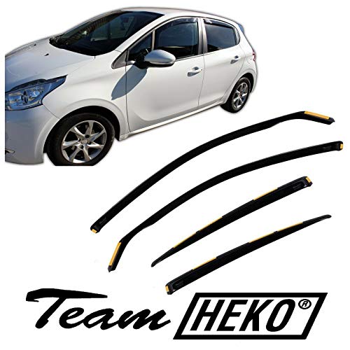 J&J Automotive - Deflectores de viento para Peugeot 208 5 puertas 2012-2019, 4 unidades