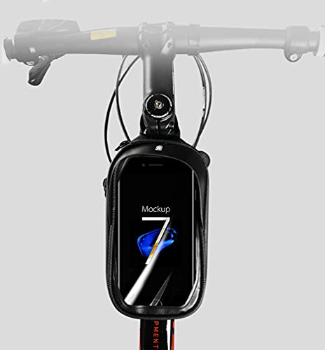 JKLJL Bolsa Bici,Bolsa Bicicleta EVA con Pantalla táctil de Gran Capacidad,Bolsa de Manillar,Compatible con la mayoría de los teléfonos móviles,Material de PU Resistente al Desgaste,Negro.