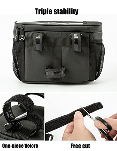 JKLJL Bolsa Bici,Bolsa Bicicleta,Bolsa de Manillar,Bolsa para Bicicleta de montaña Impermeable 4L,Accesorios para Ciclismo,Negro.