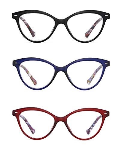 JM Gafas de Presbicia y Lectura. Cómodas y Duraderas con un Diseño Único. Para Mujer. +1.75 [Pack de 3 Colores Mixtos]