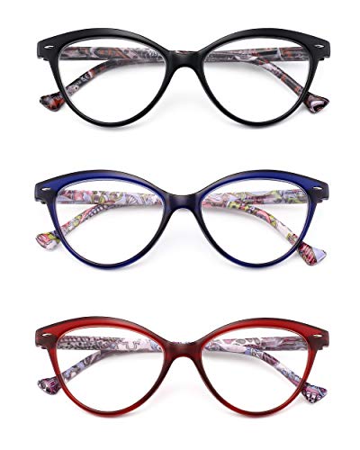 JM Gafas de Presbicia y Lectura. Cómodas y Duraderas con un Diseño Único. Para Mujer. +1.75 [Pack de 3 Colores Mixtos]
