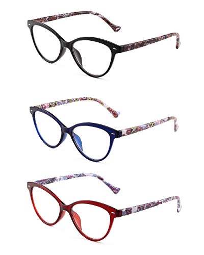 JM Gafas de Presbicia y Lectura. Cómodas y Duraderas con un Diseño Único. Para Mujer. +1.75 [Pack de 3 Colores Mixtos]