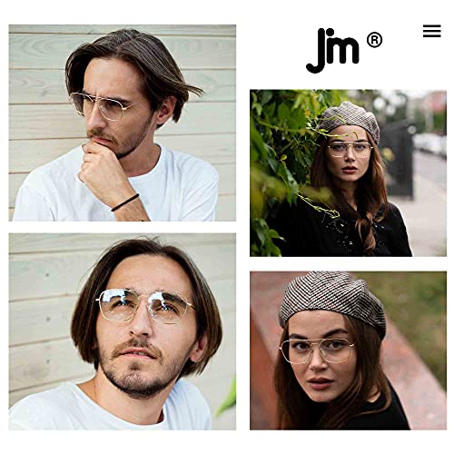 JM Gafas Filtro Luz Azul. Cómodas y Resistentes. Máxima Protección contra Pantallas y Monitores. Para Mujer y Hombre. [Doradas]