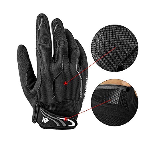 JOGVELO Guantes Ciclismo, Guantes MTB Cortos con 5MM Gel Almohadilla de Bici Verano para Hombre (Negro, XL)