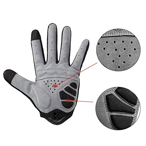 JOGVELO Guantes Ciclismo, Guantes MTB Cortos con 5MM Gel Almohadilla de Bici Verano para Hombre (Negro, XL)