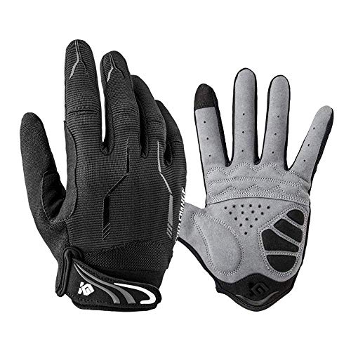 JOGVELO Guantes Ciclismo, Guantes MTB Cortos con 5MM Gel Almohadilla de Bici Verano para Hombre (Negro, XL)