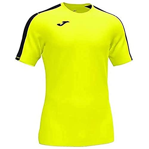 Joma Academy Camiseta Juego Manga Corta, Hombre, Amarillo flúor Negro, L