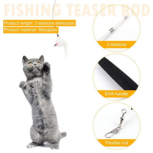 JQDMBH Juguetes para Gatos Cat Teaser Varita Telescópica de Tres Secciones Pole Telescópico Varita Gatito Catcher Divertido Teaser Rodilla de Rodillo Interactivo Teaser Juguetes (Color : Black)