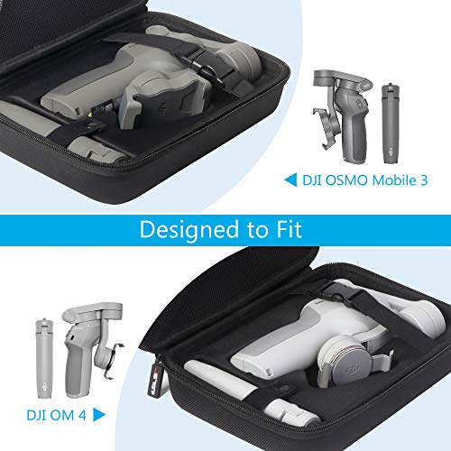 JSVER Funda de Transporte Osmo Mobile 3 Osom 4 Estuche Protector Bolsa de Almacenamiento Compatible con dji Osmo Mobile 3/4 y Accesorios Negro