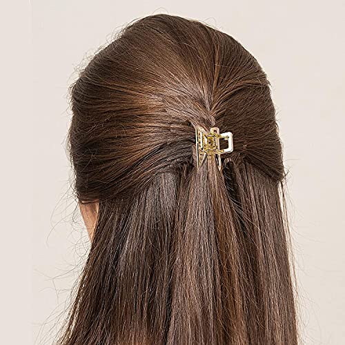 Juego de 6 pinzas de metal para el pelo, incluye pinza de mandíbula abierta antideslizante pequeña de 1,57 pulgadas y pasadores de mandíbula hueca grande de 3 pulgadas para mujer medio moño, 3 colores