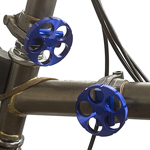 Juego de abrazaderas y placas para Brompton Titanium + aluminio en color azul