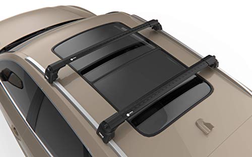Juego de barras portaequipajes para Volvo XC40 (2018-), aluminio, Turtle, soporte longitudinal, antirrobo, color negro