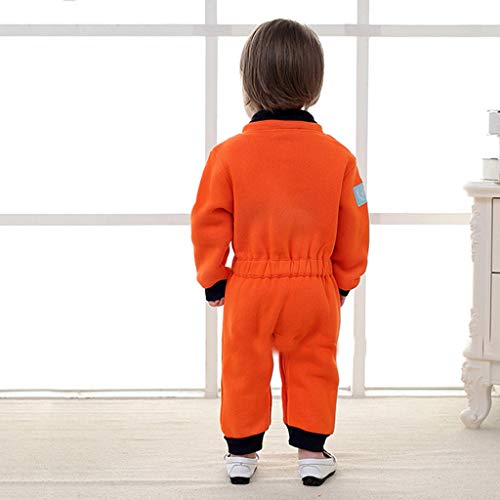 Juego De Roles Bebé NiñO NiñA Mono De Manga Larga Traje Espacial Astronauta Ropa Gruesa Y Abrigada Pijama CóModo Traje De Juego Traje De Rendimiento Nuevo Fiesta De Regalo(Naranja,12-18 meses/95)