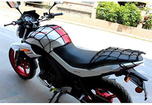 JUHONNZ Red para Casco de Motocicleta, 2 Pcs Elásticos Red para Equipaje de Moto Maletero y Bicicleta, Elastica Araña Red de Carga con Ganchos, Negro 40 * 40cm