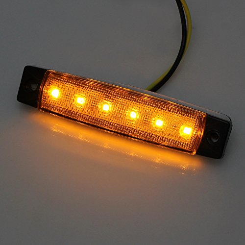 Justech Indicadores LED Luces de Posición Laterales Delante Luz Trasera Posición Lámparas Indicador Ámbar Naranja 12V para Camión de Remolque Caravana Camper Van Lorry Autobús Barco Tractor Autocarava