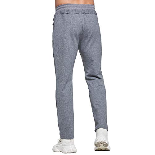 JustSun Pantalon Chandal Hombre Ropa Deportiva Jogger Hombre Pantalones Deporte Running Gris XL