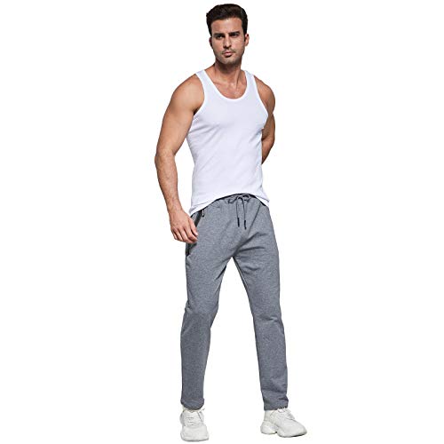 JustSun Pantalon Chandal Hombre Ropa Deportiva Jogger Hombre Pantalones Deporte Running Gris XL