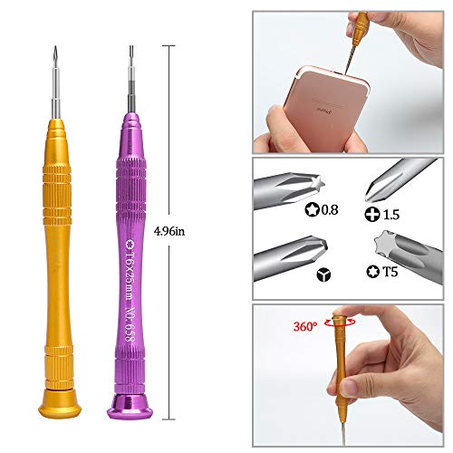 Kaisi Kit Herramienta movil Destornillador Apertura de Pantalla LCD Desmontar moviles reparación para reemplazar la batería y Abrir teléfono para iPhone Series, iPads, iPad