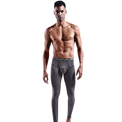 KAIXLIONLY Calzoncillos térmicos de compresión para hombre, térmicos, largos, con cierre de malla, para invierno, ropa interior térmica deportiva