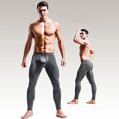 KAIXLIONLY Ropa interior térmica para hombre, pantalones largos térmicos, ropa interior sexy, elásticos, mallas de yoga, pantalones de fitness, pantalones de compresión, pantalones de fitness