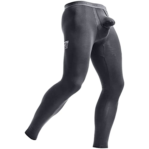 KAIXLIONLY Ropa interior térmica para hombre, pantalones largos térmicos, ropa interior sexy, elásticos, mallas de yoga, pantalones de fitness, pantalones de compresión, pantalones de fitness