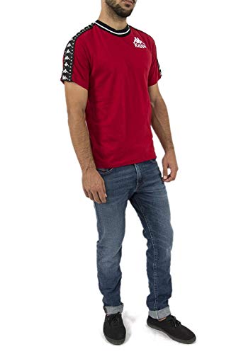 Kappa Anchen Authentic T Camiseta, Hombre, Rojo (Red Dk/Black/White), XL