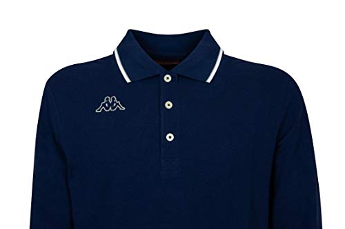 Kappa Polo para hombre de manga larga de algodón piqué 100 % algodón, 200 g., Verde, XL