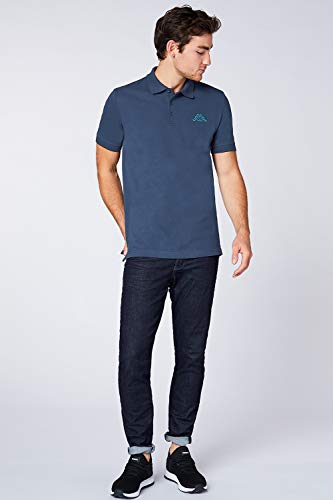 Kappa Polo para hombre Venist en paquete de 2 unidades, camisa polo con logotipo impreso | Polo básico para hombre | Polo de manga corta para deporte, ocio y oficina azul XXXL