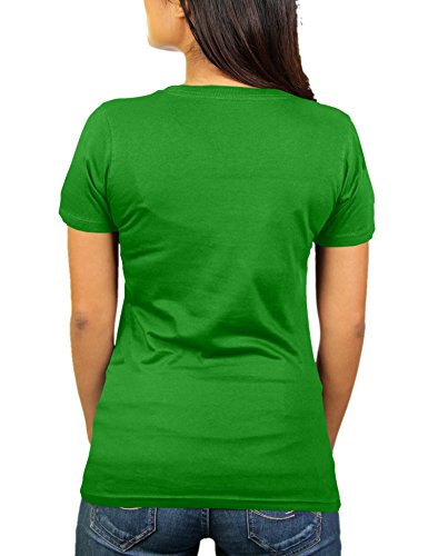 KaterLikoli - Camiseta de manga corta para mujer, diseño de enfermera con cafeína antes de la capa Verde manzana L
