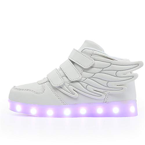 Kauson LED Zapatos Verano Ligero Transpirable Impermeable Bajo 7 Colores USB Carga Luminosas Parpadeo Deporte de Zapatillas con Luces Los Mejores Regalos para Niños Niñas Cumpleaños de Navidad