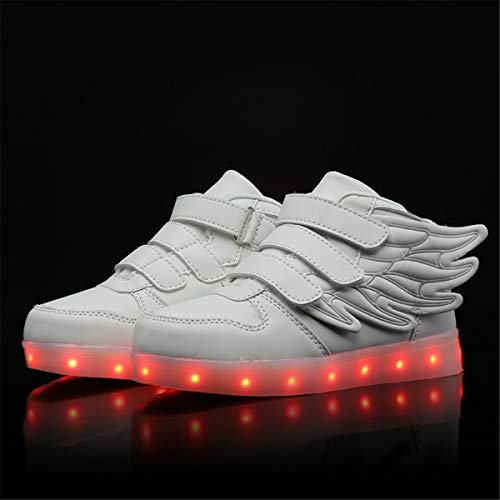Kauson LED Zapatos Verano Ligero Transpirable Impermeable Bajo 7 Colores USB Carga Luminosas Parpadeo Deporte de Zapatillas con Luces Los Mejores Regalos para Niños Niñas Cumpleaños de Navidad