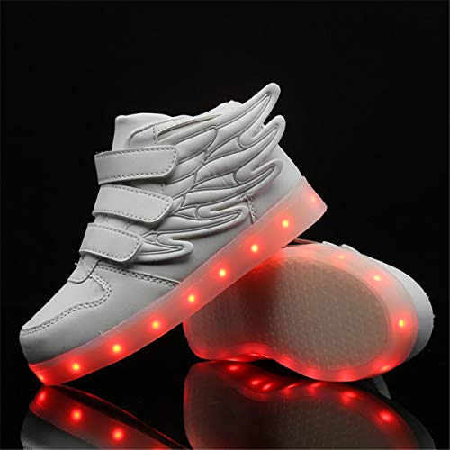 Kauson LED Zapatos Verano Ligero Transpirable Impermeable Bajo 7 Colores USB Carga Luminosas Parpadeo Deporte de Zapatillas con Luces Los Mejores Regalos para Niños Niñas Cumpleaños de Navidad