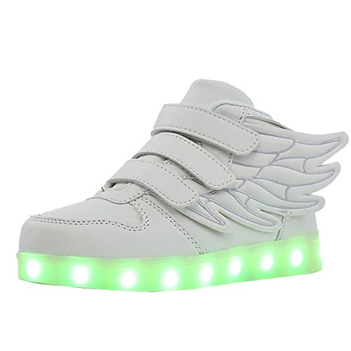 Kauson LED Zapatos Verano Ligero Transpirable Impermeable Bajo 7 Colores USB Carga Luminosas Parpadeo Deporte de Zapatillas con Luces Los Mejores Regalos para Niños Niñas Cumpleaños de Navidad