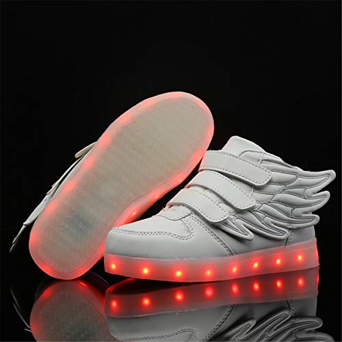 Kauson LED Zapatos Verano Ligero Transpirable Impermeable Bajo 7 Colores USB Carga Luminosas Parpadeo Deporte de Zapatillas con Luces Los Mejores Regalos para Niños Niñas Cumpleaños de Navidad