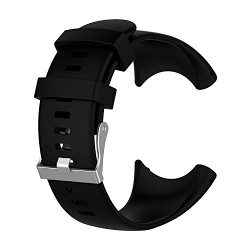 kdjsic Correa de muñeca de Repuesto de Silicona para Reloj Deportivo Suunto Core All Black