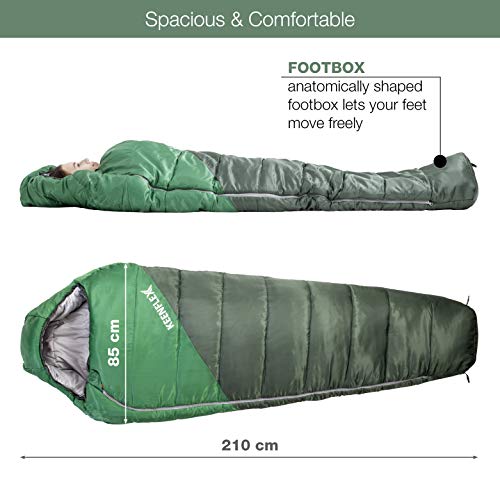 KEENFLEX Saco de Dormir de Invierno 4 Temporadas de 0ºC a -23.4ºC de Temperatura de Funcionamiento (Verde)