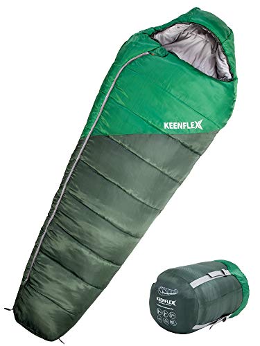 KEENFLEX Saco de Dormir de Invierno 4 Temporadas de 0ºC a -23.4ºC de Temperatura de Funcionamiento (Verde)