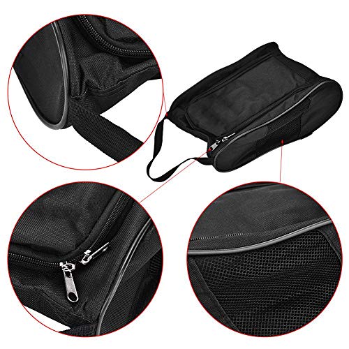 Keenso Bolsa de Zapatos de Golf, 2 Colores Bolsa de Zapatos de Golf Transpirable portátil Funda de Zapatos Deportivos Bolsa de Bolsillo Zapatos Bolsa de Almacenamiento Accesorio Deportivo(Negro)