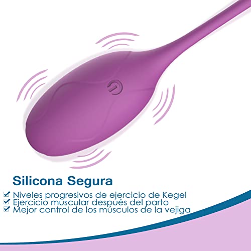 Kegel Bolas Chinas para Mujer AL'OFA Impermeable Silicona de alta calidad 10 Velocidades Ejercicio Kegel Control de vejiga Músculo pélvico Fortalecimiento control a distancia (Púrpura)
