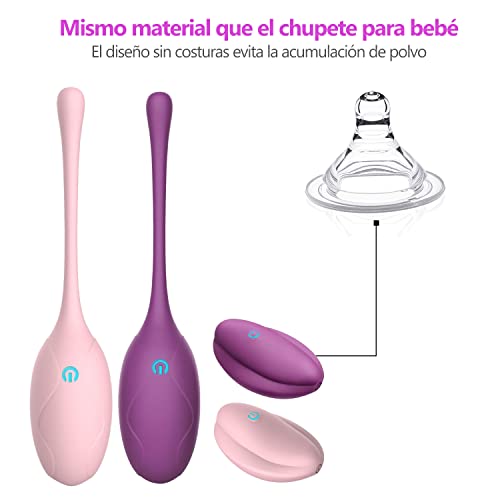 Kegel Bolas Chinas para Mujer AL'OFA Impermeable Silicona de alta calidad 10 Velocidades Ejercicio Kegel Control de vejiga Músculo pélvico Fortalecimiento control a distancia (Púrpura)