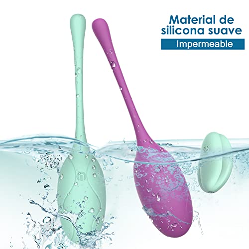 Kegel Bolas Chinas para Mujer AL'OFA Impermeable Silicona de alta calidad 10 Velocidades Ejercicio Kegel Control de vejiga Músculo pélvico Fortalecimiento control a distancia (Púrpura)